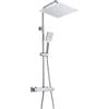 JOHO Colonna Doccia in Acciaio INOX con Miscelatore Termostatica, Asta Doccia Saliscendi con Soffione e Doccetta, Set Doccia a Pioggia con Soffione 30x30 cm Cromo