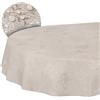 ANRO Tovaglia in tessuto, in cotone, poliestere, lavabile, rotonda, ovale, rettangolare, colore beige, ovale, 180 x 140 cm, bordo tagliato