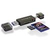 Integral Adattatore per lettore di schede di memoria micro SD e SD con doppia interfaccia USB 3.0 e USB-C di tipo C, fino a 180 MB/s in lettura e 130 MB/s in scrittura, supporta le prestazioni delle