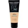 Maybelline New York Fit Me Matte+Poreless Fondotinta Opacizzante, 118 Light Beige