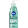 NIVEA Derma Skin Clear Gel detergente viso (1 x 150 ml), detergente formulato per pelli con imperfezioni, gel viso con acido salicilico e niacinamide