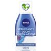 NIVEA Struccante Occhi Doppia Azione in Confezione da 6 x 125 ml, Struccante Bifasico con Estratti di Fiordaliso per pulizia viso, Detergente Struccante Adatto al Trucco Waterproof