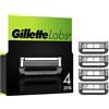 Gillette LABS LAMETTE DA BARBA per RASOIO UOMO, 4 RICAMBI da 5 Lame, Comfort e profondità, Compatibile con i Rasoi Gillette Labs