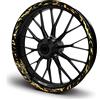 Finest Folia Set di 16 adesivi per cerchioni di moto, auto, future design, set completo di adesivi per cerchioni da 15, 16, 17, 18, 19, MR017 (oro metallizzato, lucido)