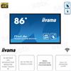 IIYAMA TE8612MIS-B3AG - Monitor interattivo - 86 Pollici - 4K Ultra HD - Touchscreen Pure Touch IR 40 punti - Altoparlanti