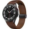 SOLOLUP Cinturino in pelle magnetica per Samsung Galaxy Watch 7/6/5/4/FE 40mm 44mm/6 Classic 43 47mm/5 Pro 45mm/4 Classic 42 46mm，20mm D-Buckle Hybrid Eco-Leather Cinturino sportivo in morbido silicone