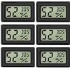 Thlevel Mini Digitale Termometro Igrometro Monitor Temperatura Umidità Casa per Interno Esterno Rettili Serra per Auto 6 Pezzi Nero