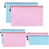 Mutsitaz 6 Pezzi Borse di File Mesh, A4+A5+A6 Sacchetto Impermeabile, Buste Plastica Zip,Trasparenti Cartelline Portadocumenti, per Documenti, Ricevute, Scolastico, Accessori da Viaggio,2 Colori