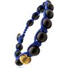 Samsara Bracciale Tibetano Buddista - shamballa con pietra in Onice Nero Opaco - Filo in cotone cerato blu