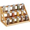 Relaxdays Portaspezie da Appoggio, Organizer Cucina, 3 Gradini per Spezie, 23x25,5x15,5 cm, Spice Rack, Bambù, Naturale