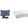 Gabel Completo Letto, Blu iOS, Singolo & Jersey Coprimaterasso, Cotone, Bianco, 90 x 200 x 0.4 cm