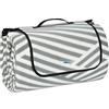 Relaxdays Coperta da Picnic XXL, 200 x 300 cm, Plaid Impermeabile da Spiaggia, Isolante, Telo con Manico, Grigio/Bianco