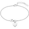 Lacoste Bracciale a Catena da Donna Collezione LOVE MY CROC in Acciaio Inossidabile (Oro o Argento) con Charm Cuore e Coccodrillo