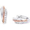 amor Creoles Gioielli per orecchie da Donna in Argento 925, con zirconi sintetici, 1,2 cm, bicolore, in confezione regalo