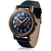 Zeitholz Orologio in Legno da Uomo - Modello Klingenberg, Fatto a Mano da Noce Naturale 100% con Movimento al Quarzo - Orologio con Venature Lignee Analogico Digitale per Lui - Cinturino Regolabile