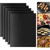 Tappetino per barbecue 4 pezzi 40x33 cm, antiaderente