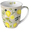 Ambiente Tazza in porcellana, ca. 400 ml, Bone China Mug per tè o caffè, olive e limone
