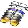 JIM HALO Magnetico 5 pezzi polarizzati clip-on occhiali da sole per le donne uomini classici occhiali da sole quadrati alla moda con cerniera a molla
