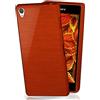 MoEx Cover in Silicone Compatibile con Sony Xperia Z2 | Effetto Alluminio Spazzolato, Rosso Vinaccia