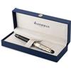 Waterman Expert penna roller | laccatura nera e metallo con puntale dorato e cappuccio cesellato | punta fine | confezione regalo