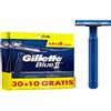 Gillette Blue II Rasoio da uomo, lame usa e getta con testa fissa, 30+10 gratis, 40 pezzi