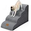 Trhillsbrad - Scala per cani di piccola taglia, 4 gradini, altezza 50 cm, in schiuma ad alta densità, rivestimento lavabile e fondo antiscivolo, 51 x 72 x 41 cm