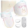 IBORRIA Maschera Facciale LED per Viso, Collo e Décolleté, Terapia della Luce nel Vicino Infrarosso, Maschera di Bellezza in Silicone Flessibile, Trattamento Domiciliare, Cura della Pelle (Bianco)