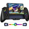 ALEEMTRY Controller per Switch, Modalità Portatile con Turbo/1000mAh/Programmabile/Giroscopio a 6 Assi, Maniglia Grande per Switch/OLED (Nero)