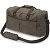 S-ZONE Borsone da viaggio in tela da 65 l, con scomparto per scarpe da uomo, Verde militare, XL