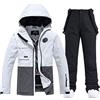 WYOUTDOOR Donna e Uomo Tuta da Sci a Prova di Vento Completo Sci Impermeabile Giacca Tuta Neve Due Pezzi Completo Giacca e Pantaloni da Sci Inverno Snowboard Tuta da Neve per Coppia,Nero,M, 1221SUNY