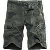 MJGkhiy Pantaloncini Uomo Cargo Offerta Oversize Pantaloni Lavoro Casual Corti Larghi Pantaloncini Classico da Uomo Vintage Shorts Rip-Stop Militari Pantaloncini Cargo Bermuda Uomo Con Tasche Laterali