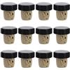 Westmark 12 tappi per bottiglie di vino, liquori, olio o aceto, sughero naturale/plastica, marrone chiaro/nero, 482020E4