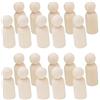 POFET 20pz Naturale Non Verniciato Femmina Maschio Piccolo Legno peg corpi di Bambola per Fai da Te Arti Artigianato Vernice Intagliato - Ragazzo 43mm