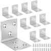 Yeepeo 10 staffe angolari in acciaio inox, ad angolo retto, 40 x 40 x 40 mm, con 60 viti, staffa angolare resistente per il fissaggio di mobili in legno