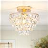 ZenithBeam Mini Lampada da Soffitto in Cristallo,Piccola Moderna Plafoniera Soffitto in Cristalli,Corridoio,Lampadario da Incasso Camera da Letto,Soggiorno,Cucina,Tavolo da Pranzo,(Glod)
