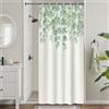 Tenda Doccia Verde Salvia Con Nappe E Motivo Zigzag - 91x183 Cm - Tessuto Poliestere Trapuntato, Stile Bohémien Per Bagno, Con 12 Ganci Inclusi