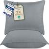 Utopia Bedding Cuscini Letto (Set di 2), 60 x 60 cm Guanciali Letto Coppia, 3D Fibra di Poliestere (Grigio)