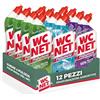 Wc Net - Profumoso Gel, Anticalcare e Igienizzante per WC, Fragranze Assortite, 700 ml x 12 Pezzi