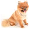 PAIDEFUL Collana per cani di piccola ragazza con perline di perle e ciondolo a forma di osso di diamante gioiello regolabile leggero carino collare per gatti festa di compleanno, bianco, S
