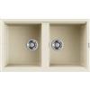 Elleci LGB45062 Lavello 2 vasche Sopratop 86 x 51 cm finitura Granitek Classic Bianco Antico 62 Best 450
