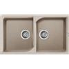 Elleci LGE45051 Lavello 2 vasche Sopratop 86 x 50 cm finitura Granitek Classic Avena 51 Ego 400