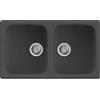 Elleci LGM45059 Lavello 2 vasche Reversibile Sopratop 86 x 50 cm finitura Granitek Classic Antracite 59 Master 450