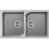 Elleci LME45079 Lavello 2 vasche Sopratop 86 x 50 cm finitura Granitek Metal Aluminium 79 Ego 400