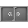 Elleci LGE45048 Lavello 2 vasche Sopratop 86 x 50 cm finitura Granitek Matt Cemento 48 Ego 400