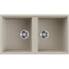 Elleci LKB45095BSO Lavello 2 vasche Sottotop 836 x 488 mm finitura Keratek Champagne 95 Best 450 SOTTOTOP