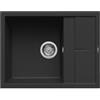 Elleci Unico 125 LKU12586 Lavello 1 vasca con gocciolatoio Reversibile Sopratop 65 x 50 cm finitura Keratek Black 86
