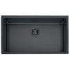 Apell Lavello da Incasso Monovasca Vasca Sottotop 75 x 44 cm Acciaio Inox finitura PVD Nero Metamorfosi Apell MEM71BP