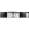Apell Lavello da Incasso 2 Vasche Flat Semifilo 86 x 50 cm Acciaio Inox con Tagliere in Vetro Nero e Colino Serie Eleganza Apell PD862IKITB
