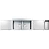 Apell Lavello da Incasso 2 Vasche Flat Semifilo 86 x 50 cm Acciaio Inox con Tagliere in Vetro Bianco e Colino Serie Eleganza Apell PD862IKITW