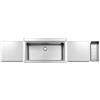 Apell Lavello da Incasso 1 Vasca Monovasca Flat Semifilo 90 x 51 cm Acciaio Inox con Tagliere in Vetro Bianco e Colino Acciaio Inox Serie Eleganza Apell SAG901KITWISC